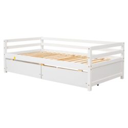 Daybed With 2 Storage Drawers - White