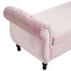 Luxurious Velvet Multifunctional Storage Ottoman Bench With Pillow - Pink - Image 9