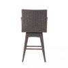 Outdoor Modern Rattan Swivel Barstool With Tapered Legs - Beige / Multibrown - Image 10