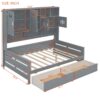Full Size Daybed With 2 Drawers And All In One Cabinet And Shelf - Gray - Image 13