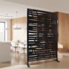 Outdoor & Indoor Privacy Screen Metal Privacy Screen, Steel Decorative Panels - Black - Image 2