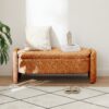 Ottoman Oval Storage Bench, 3D Lamb Fleece Bench With Large Storage Space For The Living Room, Entryway And Bedroom - Brown - Image 2