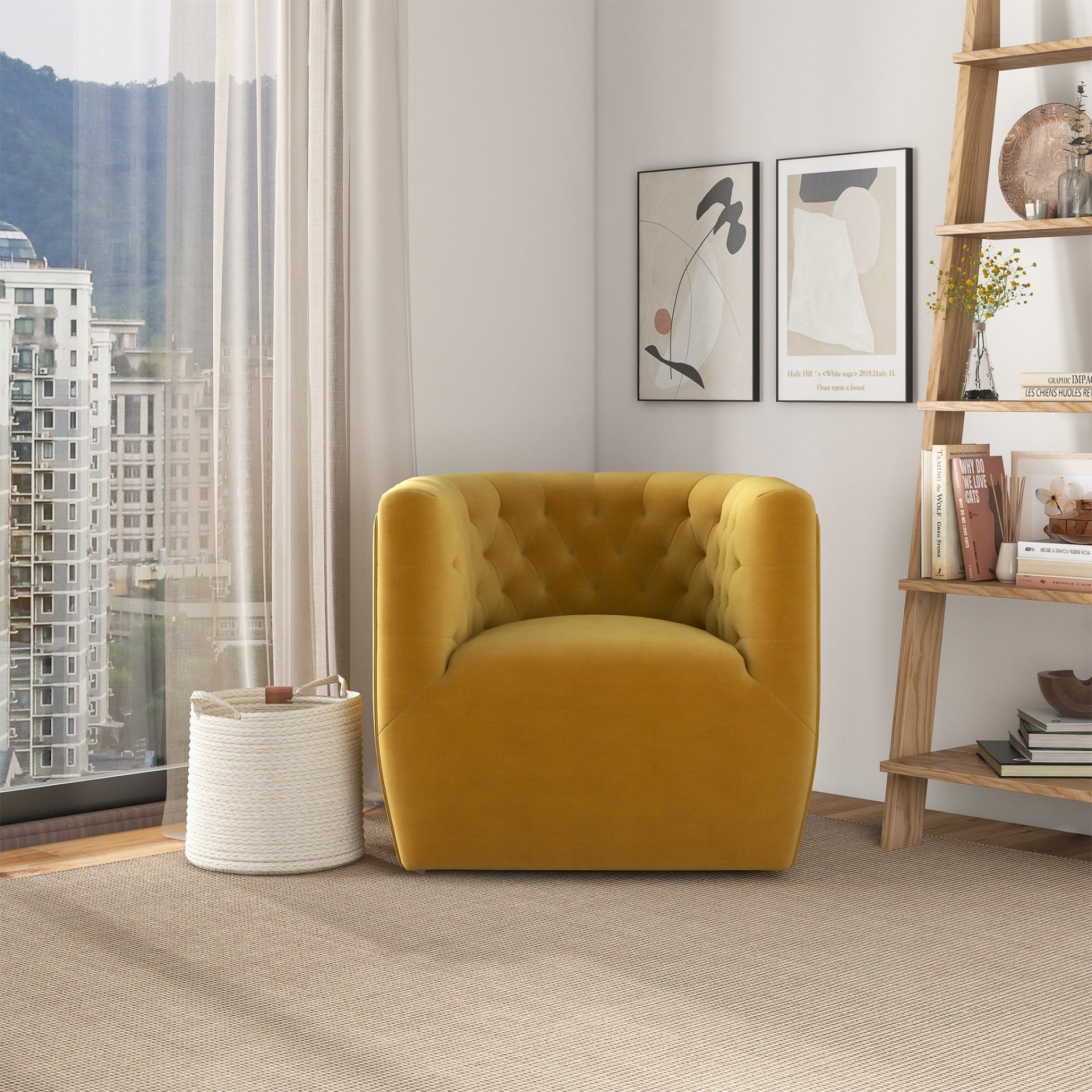 Delaney - Swivel Chair - Gold - Image 3