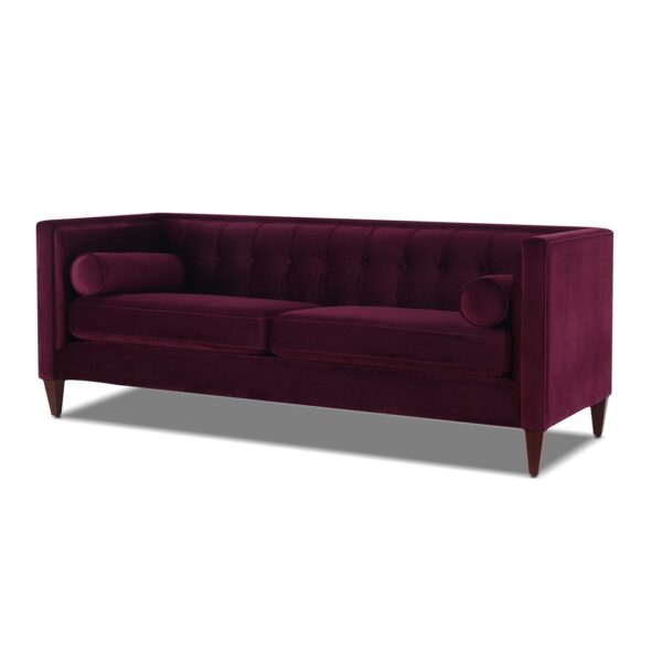 Jack - Modern Tuxedo Tufted Sofa - Burgundy