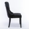 Nikki - Modern, High-End Tufted Solid Wood Contemporary Velvet Upholstered Dining Chair With Wood Legs Nailhead Trim (Set of 2) - Black - Image 6
