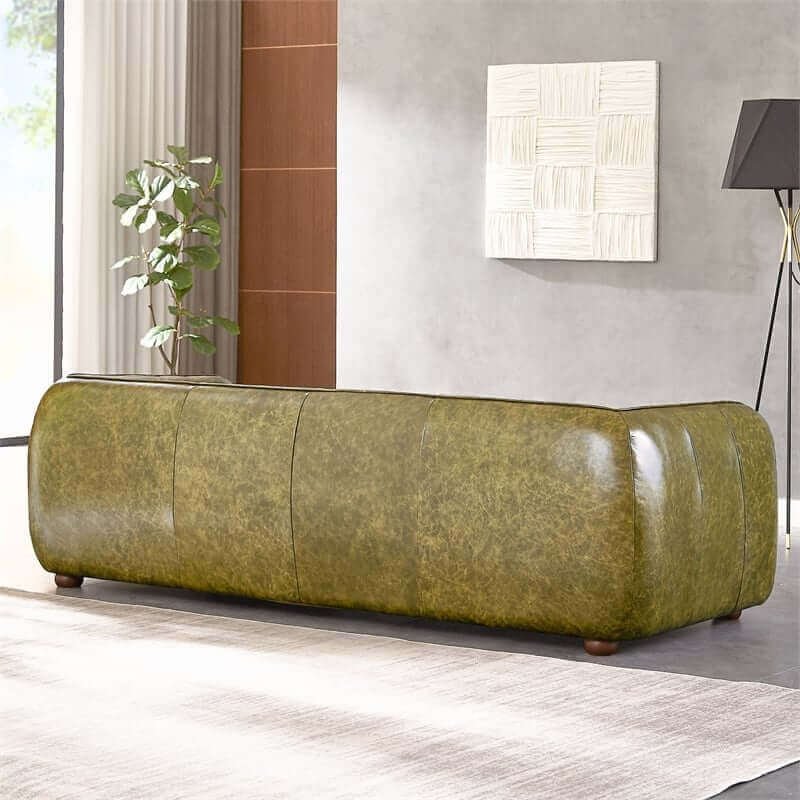 Marlon - Luxury Italian Leather Sofa - Green - Image 10