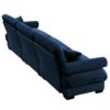Modern Velvet 2 Seater Sofa & Ottoman Round Bolster Armrests Waist And Throw Pillows L Shape - Blue - Image 9
