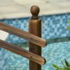 Outsunny - Fir Wood Garden Bridge Arc Walkway With Side Railings, Perfect For Backyards, Gardens, & Streams, Carbonized - Brown - Image 8