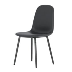 Modern Minimalist Dining Chair Set 4 Chairs, Upholstered Side Chairs With Metal Legs - Black