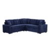 L-Shape Sofa Bed Pull-Out Sleeper Sofa With Wheels, USB Ports, Power Sockets For Living Room - Navy Blue - Image 26