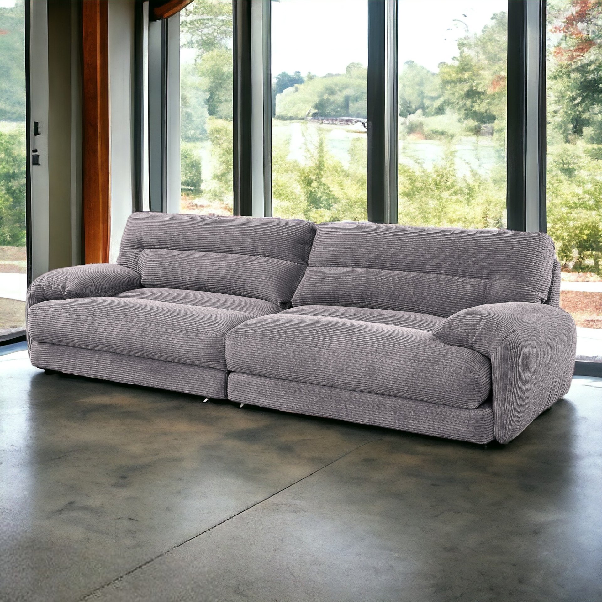Cadenza - Corduroy Sofa - Gray - Image 9