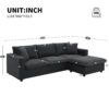 Modern Sectional Sofa With Throw Pillows, Cloud L Shaped Couch Set With Wide 4 Seat Comfy Couch Set With Movable Ottoman - Black - Image 19