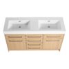 Original 60" Freestanding Bathroom Vanity With Double Resin Sink Soft Closing Doors & Drawers Plywood - Oak - Image 10