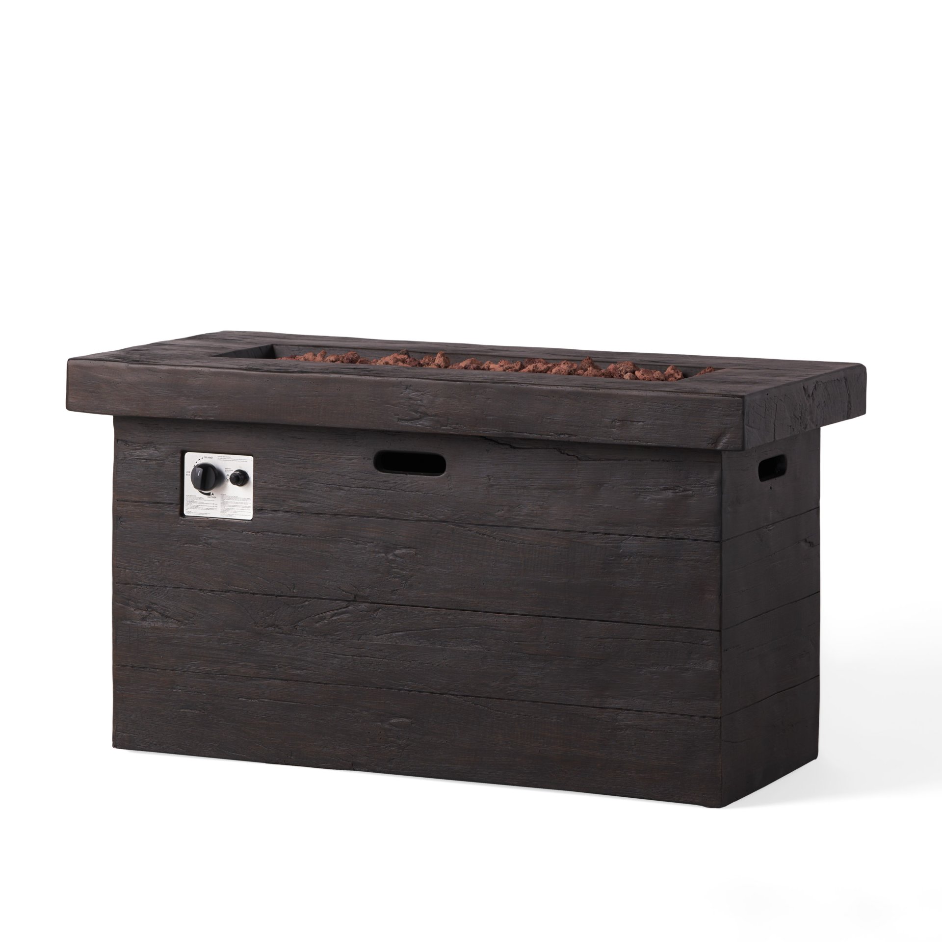 Custer - Rectangular Fire Pit 50, 000 Btu Magnesium Oxide - Brown - Image 11