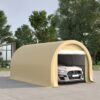 Outsunny - 10' x 16' Carport, Heavy Duty Portable Garage Storage Tent With Large Zippered Door, Anti-Uv Pe Canopy Cover For Car, Truck, Boat, Motorcycle, Bike, Garden Tools, Outdoor Work - Beige - Image 2