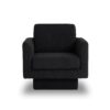 360° Modern Swivel Accent Chair Round Armchair, Thick Padded Single Lounge Sofa Upholstered Comfy - Black - Image 8