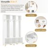 Modern Large Storage Hall Tree With Bench, Luxurious Coat Rack With 6 Hooks And Legs For Entryway, Living Room - White / Gold - Image 5