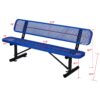 6' Outdoor Steel Bench With Backrest - Blue - Image 8