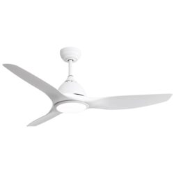 Modern Ceiling Fan With 22W Led Light, 3 ABS Fan Blades Dc Motor Ceiling Fan For Indoor - White