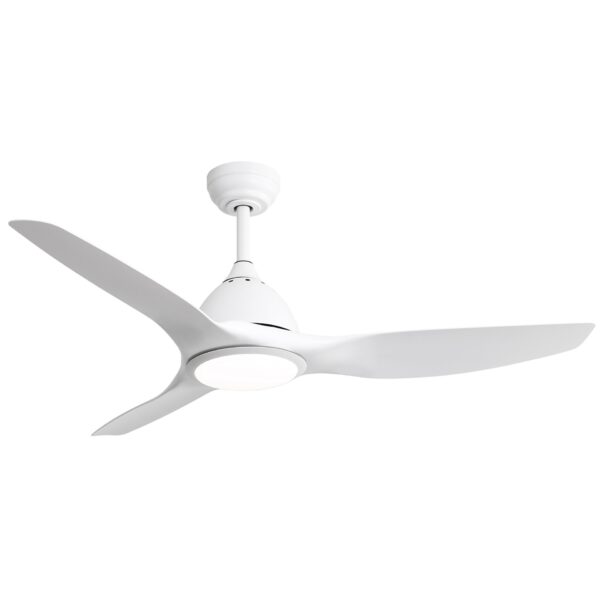 Modern Ceiling Fan With 22W Led Light, 3 ABS Fan Blades Dc Motor Ceiling Fan For Indoor - White