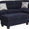 Diego - Fabric Sectional Sofa With Right Facing Chaise, Storage Ottoman, And 2 Accent Pillows - Black - Image 2