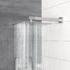 Dual Shower Head Wall Mounted Square Shower System With Rough In Valve, Stainless Steel And Brass - Chrome - Image 7