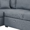 Sleeper Sectional Sofa, L-Shape Corner Couch Sofa - Bed With Storage Ottoman & Hidden Arm Storage & USB Charge For Living Room Apartment - Dark Gray - Image 23