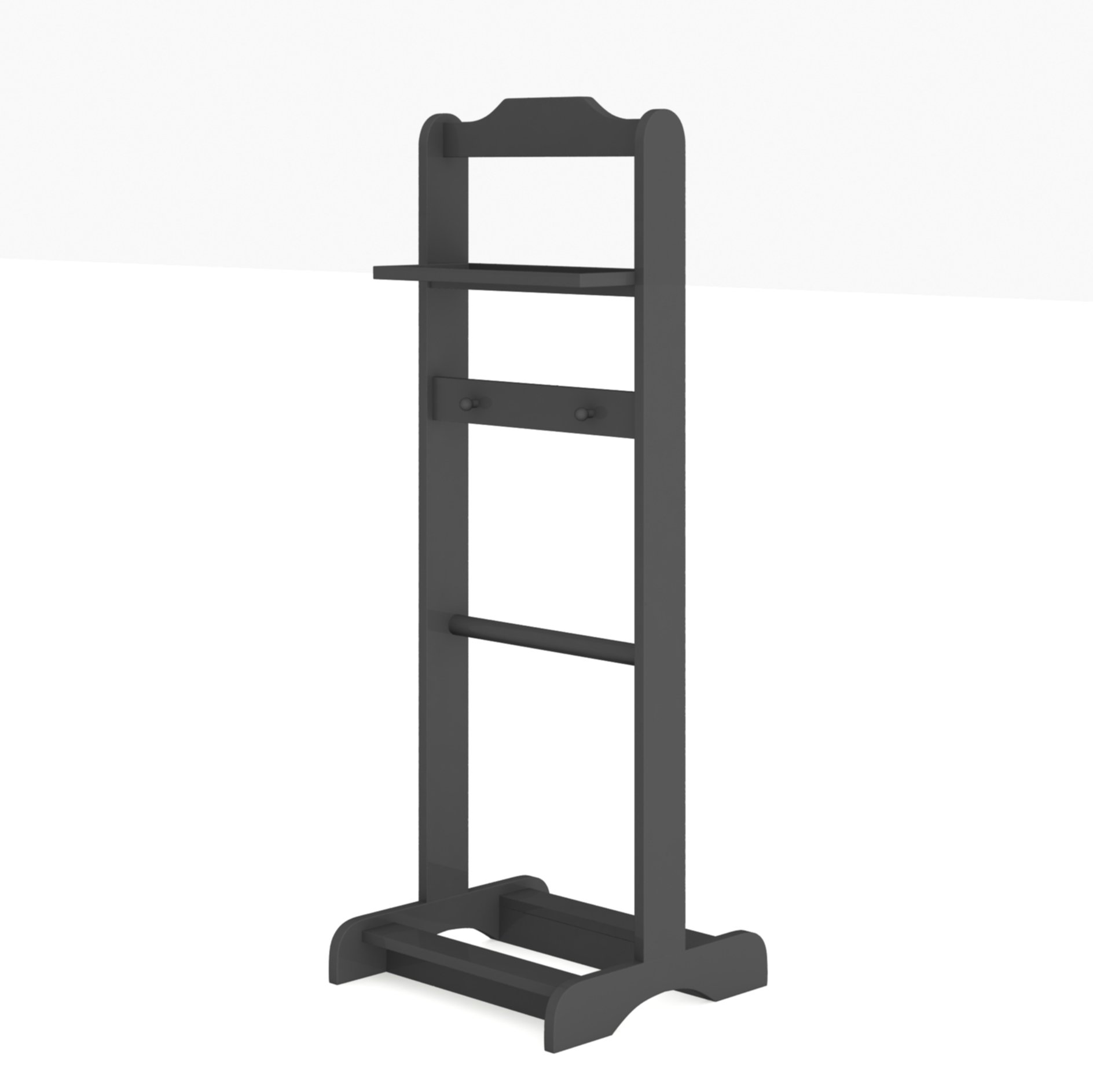 Accent Portable Garment Rack, Clothes Valet Stand With Storage Organizer - Black - Image 2