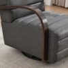 360° Swivel Accent Chair With Armrests, Comfy Lounge Reading Chair - Gray - Image 11