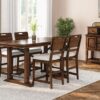 Casual Counter Height Double Pedestal Dining Table - Brown - Image 5