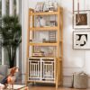 Modern Furniture Style 2 In 1 Pet Friendly Dog Crate Ladder Bookcase - Ancient Oak - Image 5