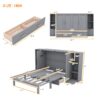 Full Size Murphy Bed With Shelves, Drawers And USB Ports - Gray - Image 15