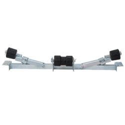 Heavy Duty Boat Trailer Bottom Support Bracket With Keel Rollers - Silver