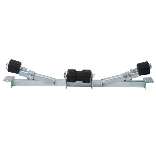 Durable Boat Trailer Bottom Support Bracket With Keel Rollers, 2204Lbs Capacity, Adjustable Height, Steel - Silver