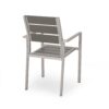 Dreamlan - Outdoor Aluminum Dining Chair With Faux Wood Seat (Set of 2) - Gray / Silver - Image 6