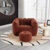Soft Bean Bag Chair With High Resilient Foam (Chips) - Red / Brown - Image 2