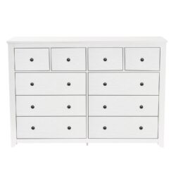 9 Drawer Dresser For Bedroom Ample Storage Wide Chest, Sturdy & Safe - Antique White