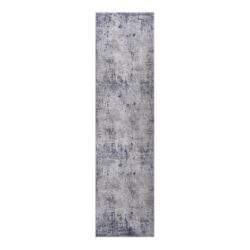 Marfi - 2' X 8' Abstract Runner Rug - Silver / Blue