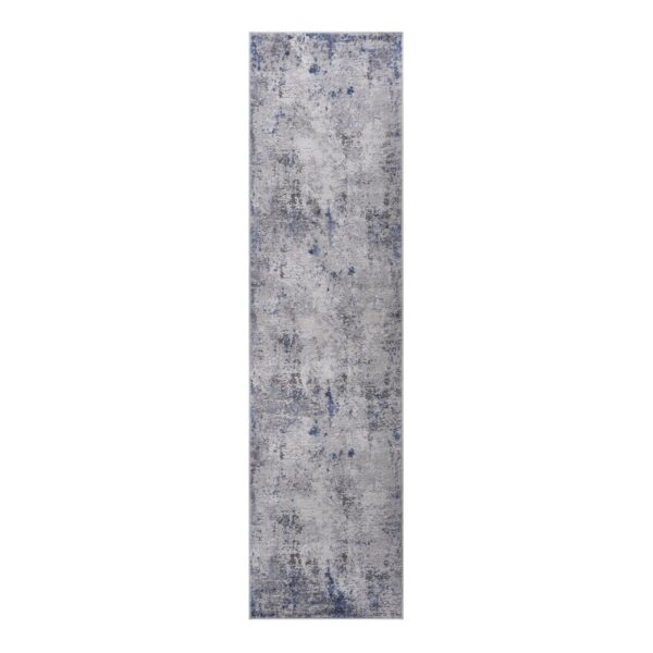 Marfi - 2' X 8' Abstract Runner Rug - Silver / Blue