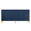 Modern 4 Door Sideboard With Creative Carved Surface And Adjustable Shelves - Light Blue - Image 9