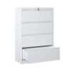Modern Steel 4 Drawer Lateral File Cabinet With Lock, Metal Construction - Brushed Nickel - Image 4