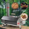 Semi-Automatic 12 Outdoor Pizza Oven Portable Wood Fired Pizza Oven Outdoor Cooking Pizza Maker Portable Pizza Oven For Authentic Stone Baked Pizzas - Black - Image 15