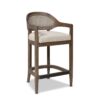Americana - Mid-Century Modern Cane Back Counter Stool - Taupe Beige Textured Weave - Image 19
