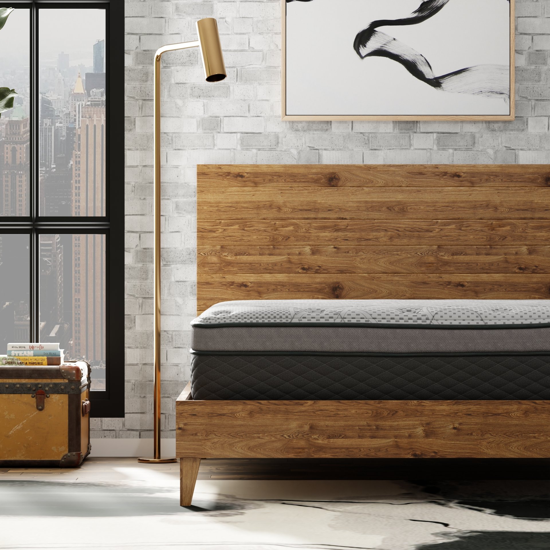 CS Hybrid - 12" California King Pocket Coil Mattress - Black / Gray - Image 3