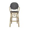 Outdoor Wicker And Aluminum French Barstools (Set of 2) - Black - Image 7