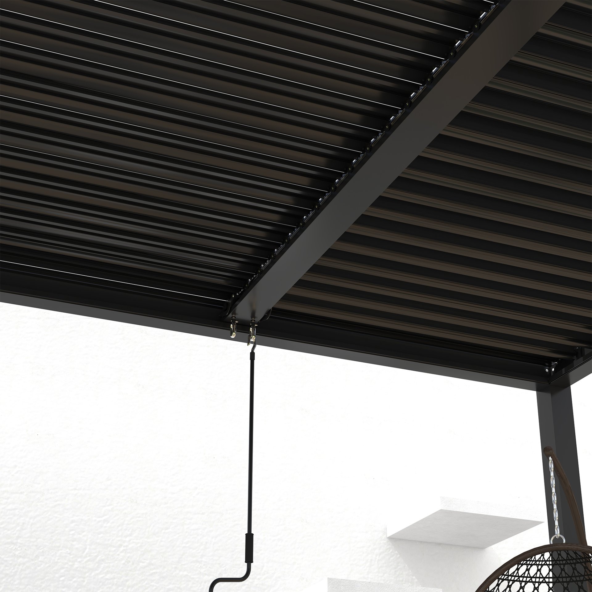 10 x 19 Ft Louver Pergola Frame & Louvers - Black - Image 5