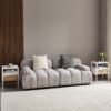 Rattan End Table With Drawer, Modern Nightstand, Metal Legs, Side Table For Living Room, Bedroom (Set of 2)- White - Image 5