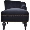 Velvet Chaise Lounge, Button Tufted Right Arm Facing Lounge Chair With Nailhead Trim For Living Room - Black - Image 4