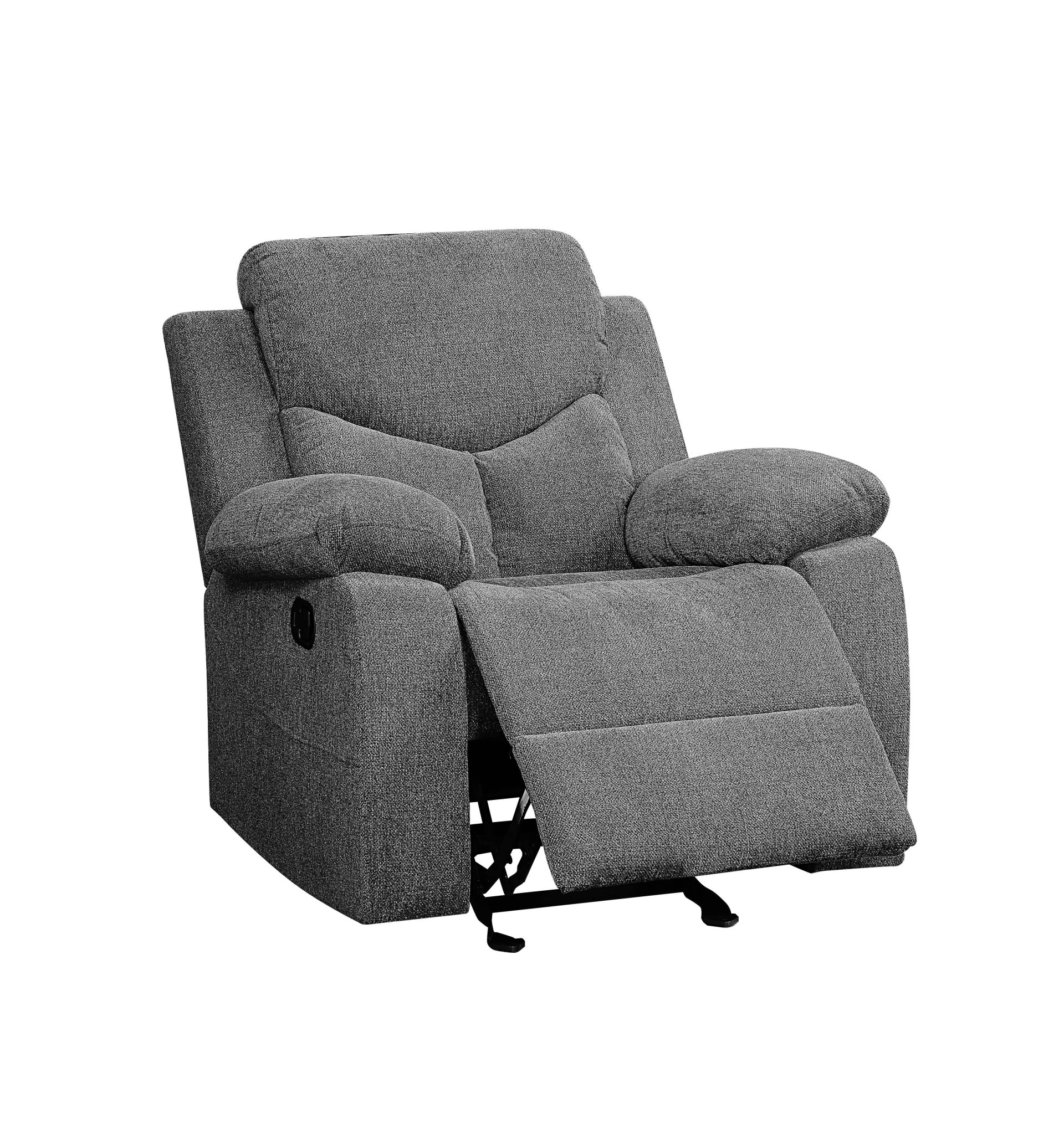Kalen - Chenille 3 Piece Recliner Living Room Set - Gray - Image 9