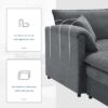 Modular Sectional With Deep And Wide Seat, L Shaped Cloud Couch Set With Double Cushions 4 Seat Sofa With Movable Ottoman Oversized - Dark Gray - Image 9